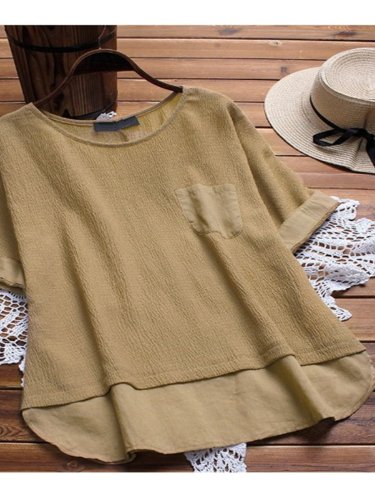 Linen Short Sleeve Shirts & Tops