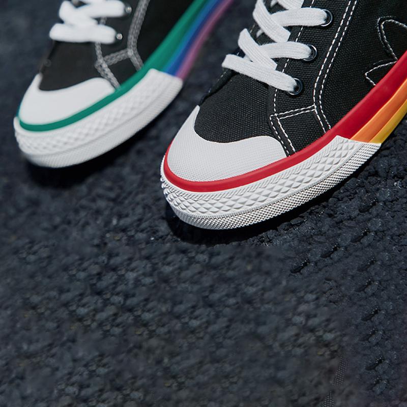 fashion casual korean style mixed color canvas shoes sneakers