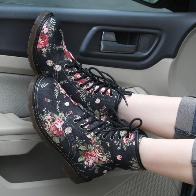 Canvas Floral Winter Boots