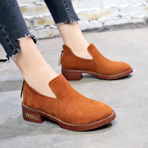 Women Ankle Booties Zipper Casual Shoes