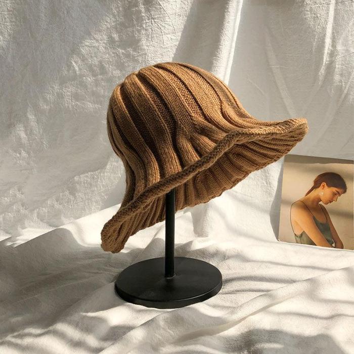 Women's Knitted Wool Fisherman Hat