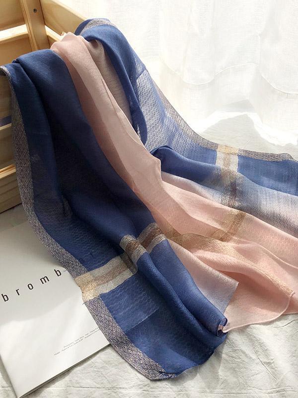 Silk Fashion Split-color Soft Scarf