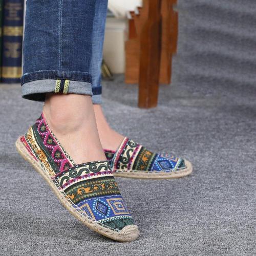 Color Stitching flat Loafers