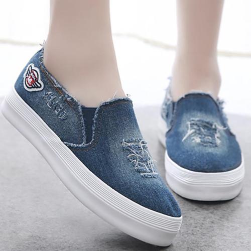 Women Denim Loafers Casual Comfort Shoes