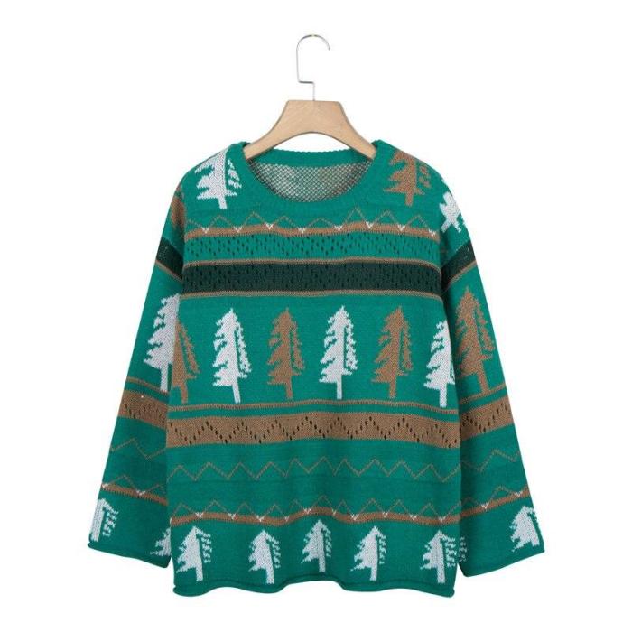 2020 New Womens Sweaters Winter O-Neck Print Pullovers Knit Sweater Women Plus Size Girls Sweaters Fashion Christmas Sweater
