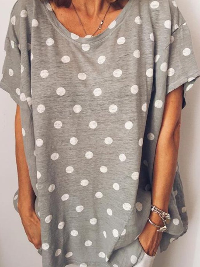 Casual Printed Short Sleeve Round Neck Shirts