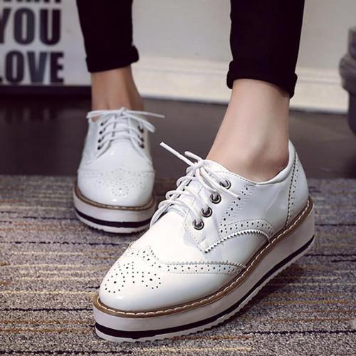 Women PU Loafers Casual Comfort Oxford Shoes