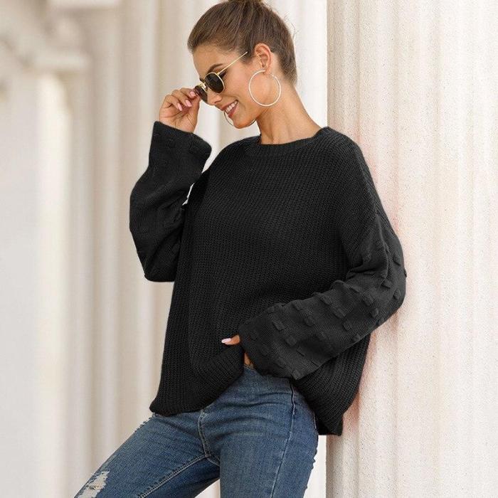 New Fashion Women's Sweater Bubble Lantern Sleeve Sweater for Autumn and Winter 2020 Knit Sweater