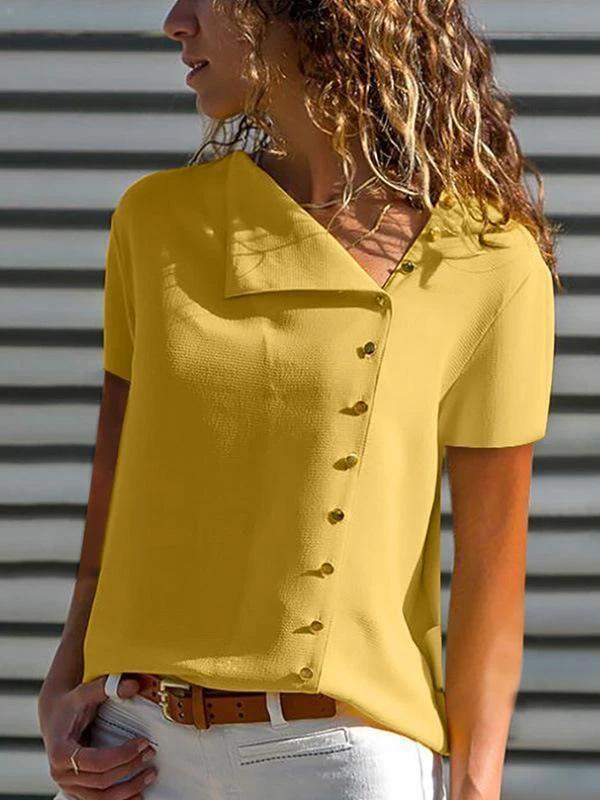 Casual Buttoned Short Sleeve T-shirts