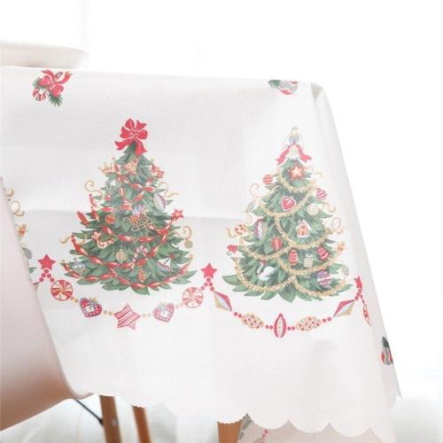 Linen Cotton Christmas Washable Tablecloth