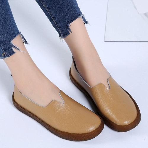 Solid Color Proof-water Platform Casual All Season Flat Heel Loafers