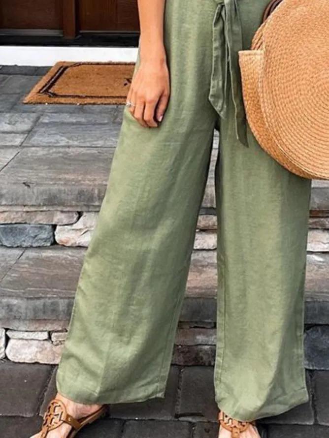 Green Casual Sleeveless Buttoned Jumpsuits