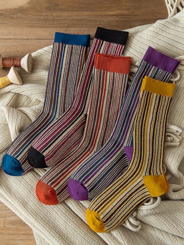 Fashion Cotton Striped Socks
