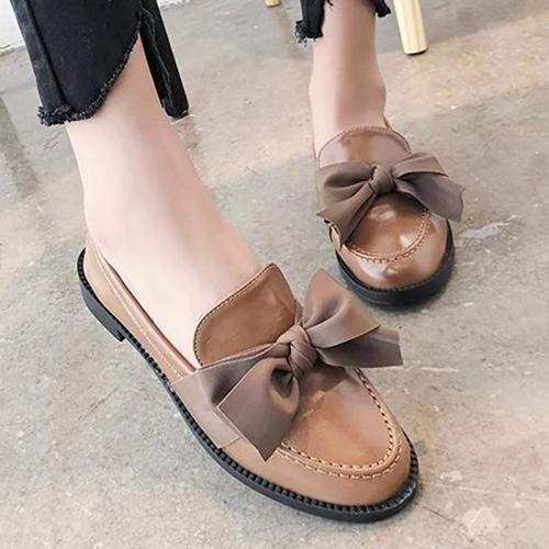 Women PU Loafers Casual Comfort Slip On Shoes