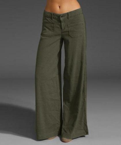 Wide Leg Pants Women's Summer Trousers Button Front Zip Turnip Causal Turnip Plus Size Pantalon