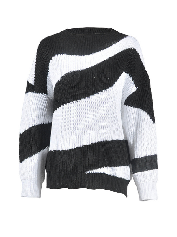 Casual Round Neck Long Sleeve Knitted Sweaters