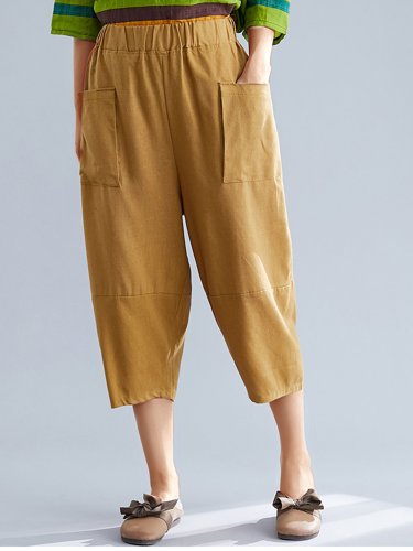 Women Plain Casual Pants