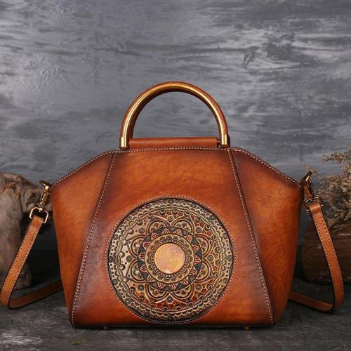 Genuine Leather Vintage Totem Designer Handbag Shoulder Bags