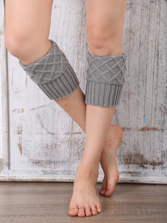 Knitted Short Ruffled Plain Ankle Sock