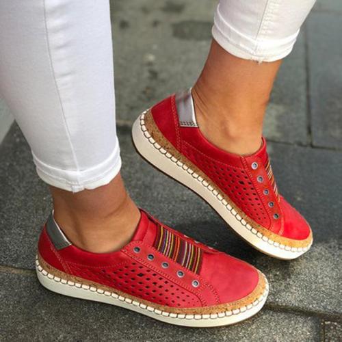Womens Slip On Sneakers Hollow Out Casual Shoes