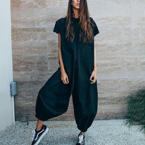 Fasion Casual Loose Solild Color Jumpsuits