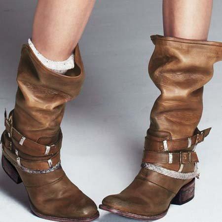 Buckle All Season Leather Boots