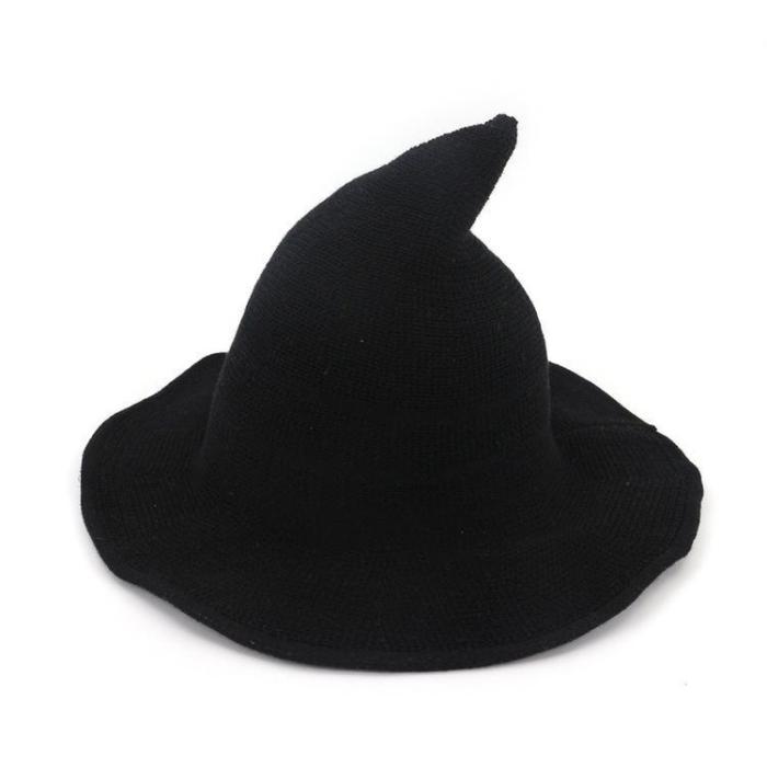 Cotton Knitted Wizard Hat Bowler Foldable Fisherman Hat