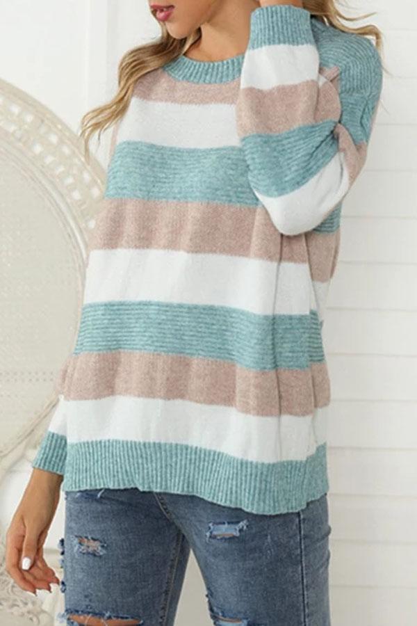 Women's Casual Pullover Round Neck Loose Sweater