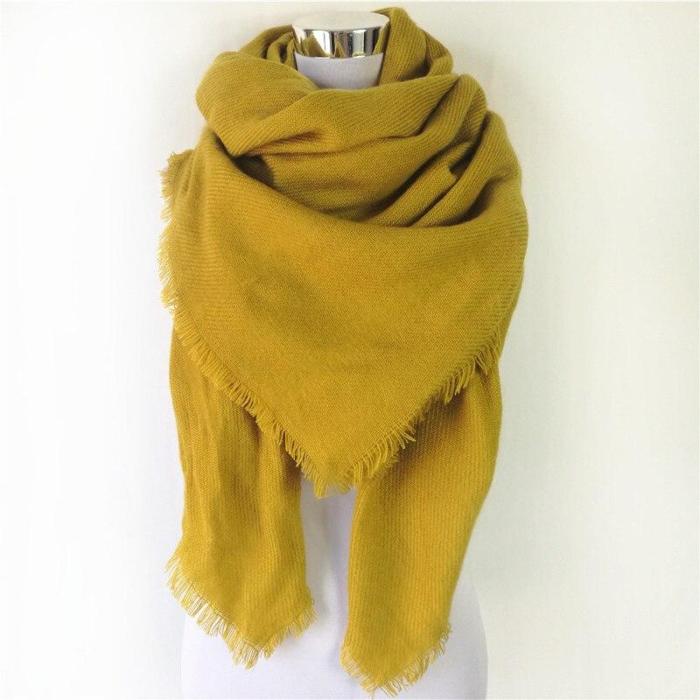 Design Solid Color Cashmere Women Scarf Large Size Blanket Lady Wool Scarves Square Shawl Cheap Wholesale