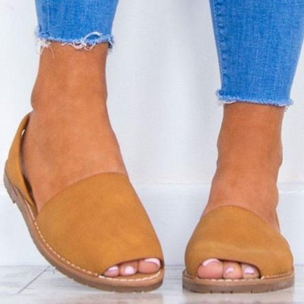 Solid Color Slip on Espadrilles Flip Flop Flats Sandals