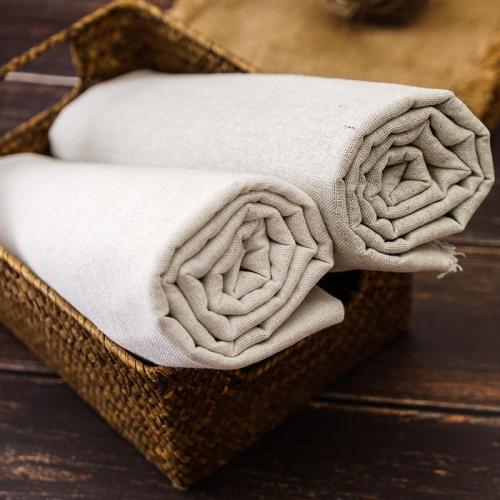Raw cloth faux Linen fabric rough solid polyester cotton fabric for sewing storage bag and pillow case background cloth
