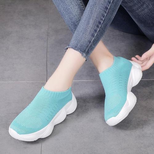 Women Mesh Fabric Sneakers Casual Comfort Socks Slip On Shoes