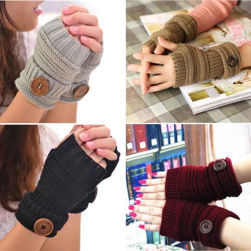 Chic Women Winter Wrist Arm Hand Warmer Knitted Long Fingerless Gloves Mittens
