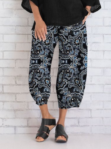 Bohemian Floral-Printed Casual Pants