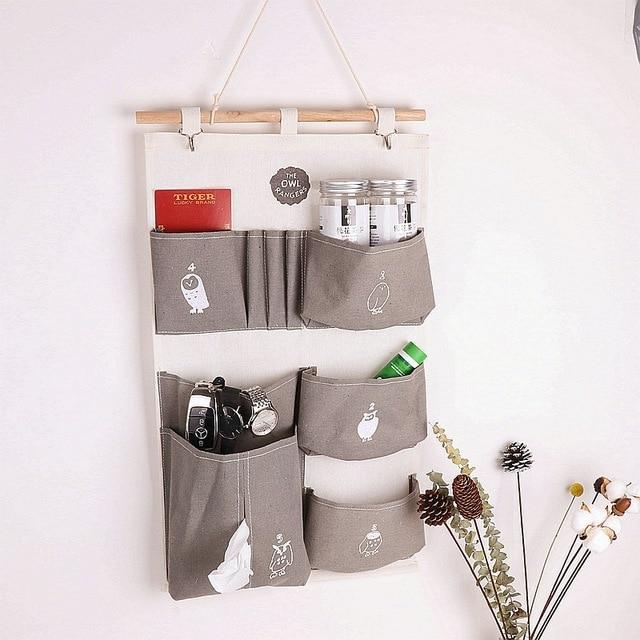 7 Pockets Wall Hanging Bag Linen Closet Organizer