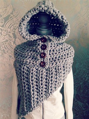 Autumn Winter Casual Daily Basic Hoodie Knitted Scarves & Shawls