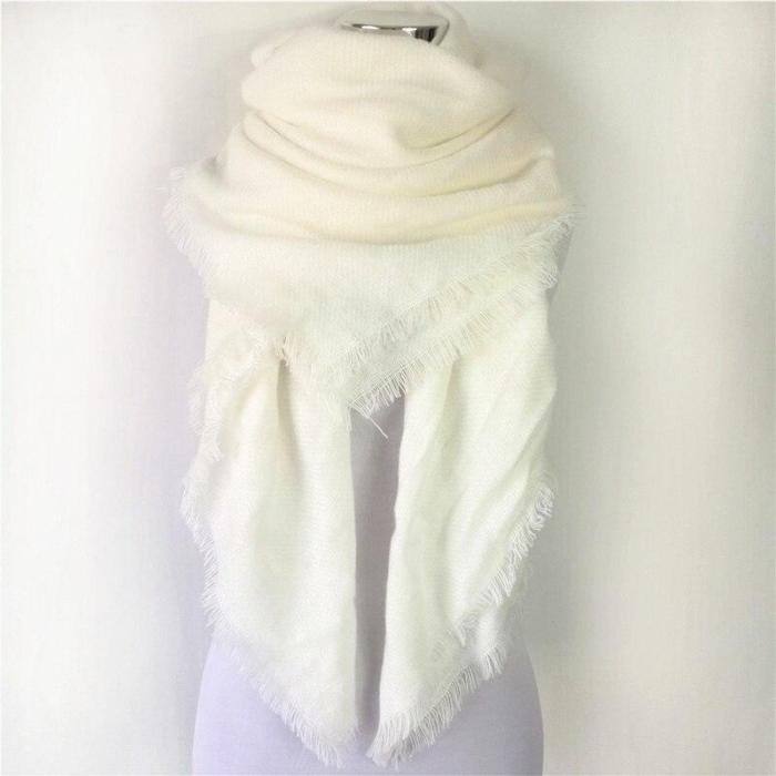 Design Solid Color Cashmere Women Scarf Large Size Blanket Lady Wool Scarves Square Shawl Cheap Wholesale