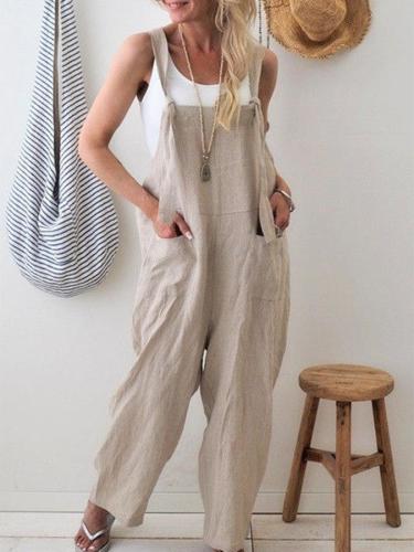 Summer Women's Solid Casual One-Pieces Jumpsuits
