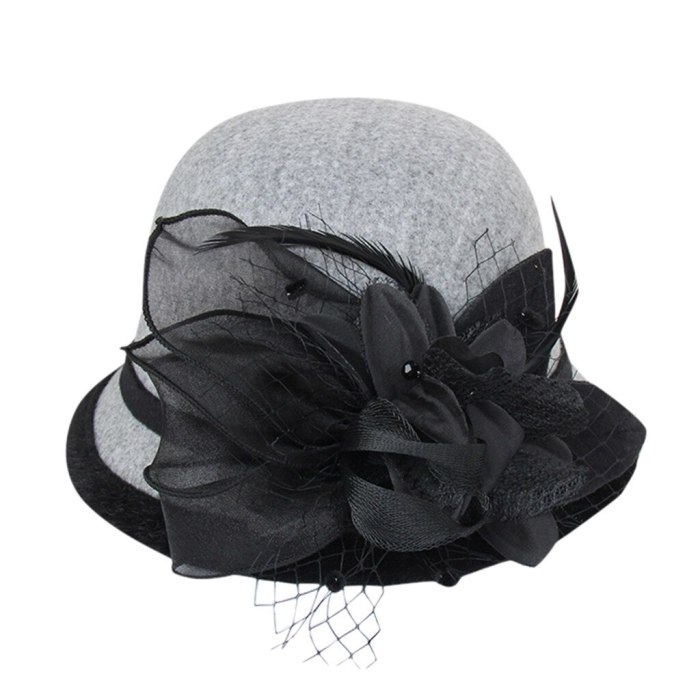 Lady Top Hat Autumn And Winter Fashion Woolen Cloche Hats Woman Wool Felt Top Hat