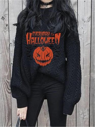 Halloween Women Floral-Print Sweater