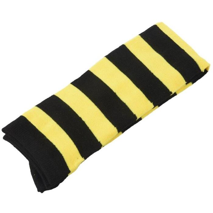 large Wide Stripe Leisure Stockings Socks  (Yellow + Black)