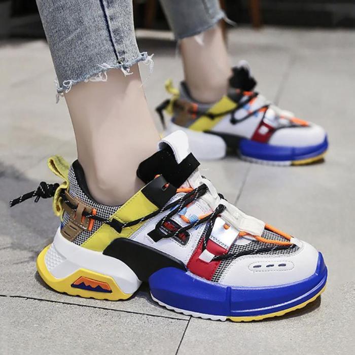 Breathable Thin Mesh Colorful Soft Bottom Women Sneakers