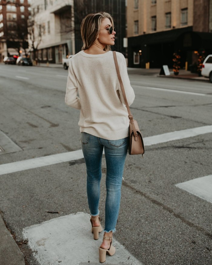 Sexy Knitted Sweater Long Sleeve V Neck Cashmere Tops