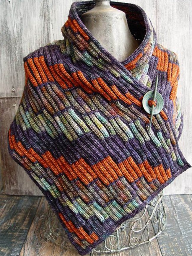 Knitted Boho Ombre/tie-Dye Scarves & Shawls
