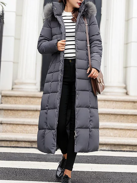 Womens Winter Long Coats Plus Size Fur Collar Down Coats