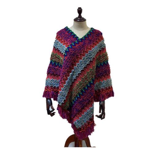 Cashmere Shawl Knitted Pullover Cape Tassel Scarf Women's Long Shawl