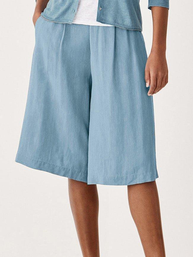 Casual Cotton-Blend Pockets Pants