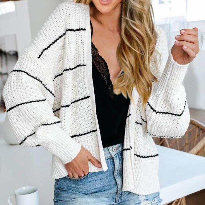 Casual Sweater Soft Knitted Long Sleeve Open Front Thin Autumn Coat Long Plus Size Outwear Women Cardigans