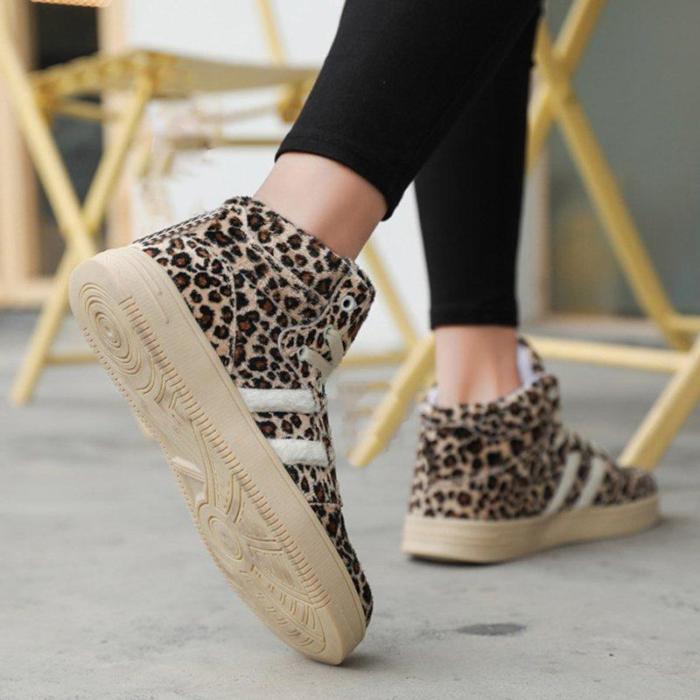 Leopard Daily Low Heel Winter Shoes Casual Comfy Ankle Boots