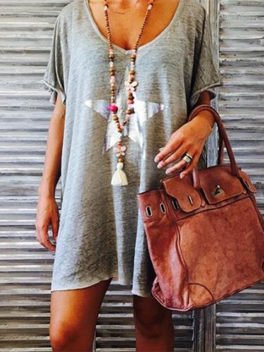 Casual Short Sleeve Round Neck Dresses
